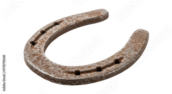 Fototapeta Rusty horseshoe on transparent background metal u shape aged old worn vintage equine luck fortune symbol image graphic design element texture