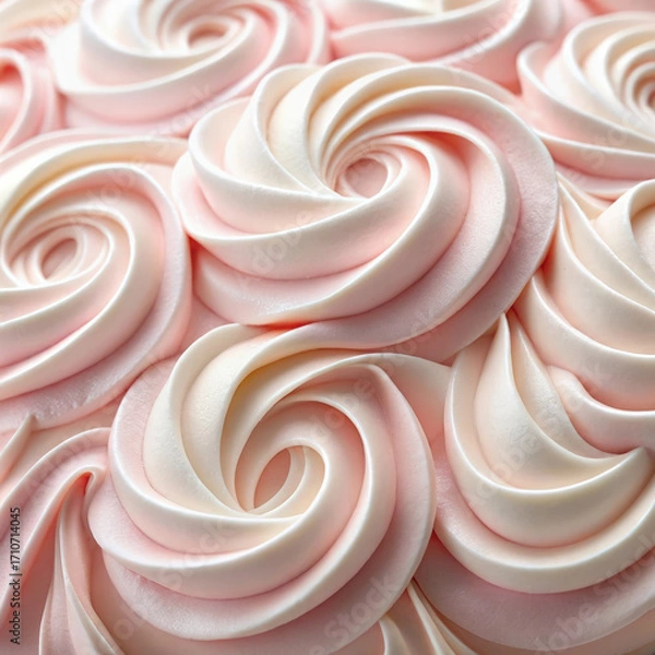 Obraz Swirled pink and white frosting texture with soft light and shadow icing