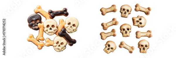 Fototapeta Halloween themed skull and bone decorations transparent background fun and spooky vibe