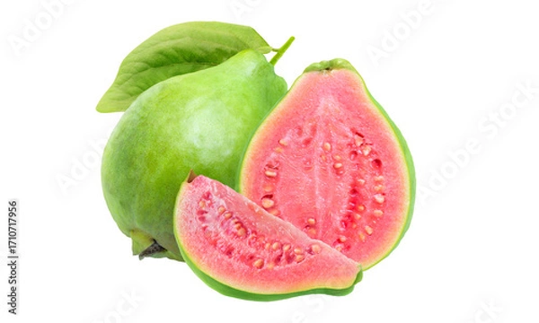 Fototapeta A ripe, red watermelon slice isolated on a white background captures the juicy, sweet freshness of this healthy summer fruit