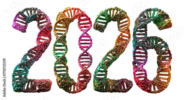 Fototapeta Colorful Representation of 2026 for New Year Celebration Theme