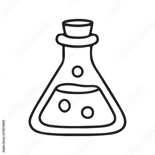 Obraz Illustration of a chemical bottle with potion coloring page