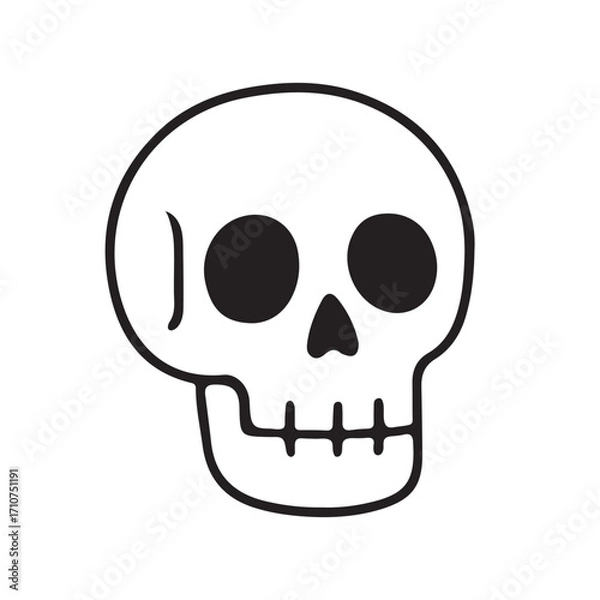 Obraz Simple Black and White Skull Illustration