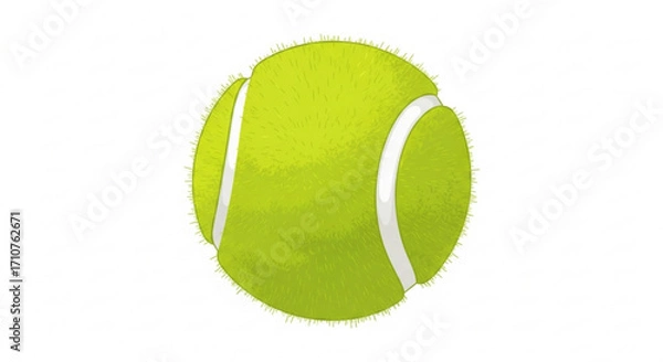 Fototapeta A vibrant tennis ball, showcasing its fuzzy texture and iconic design, perfect for sports and recreation themes