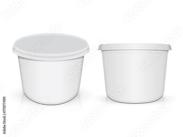 Fototapeta White plastic cup for your design and logo