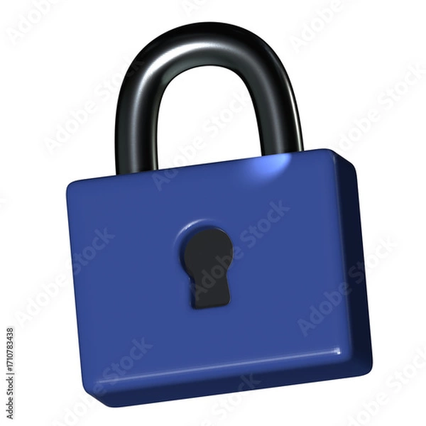Obraz lock padlock 3D illustration