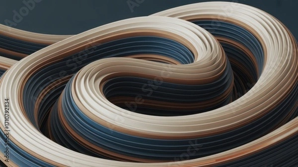 Fototapeta Abstract wavy lines background with smooth gradient colors, modern and elegant design for wallpaper, banner, and presentation, 3d rendering