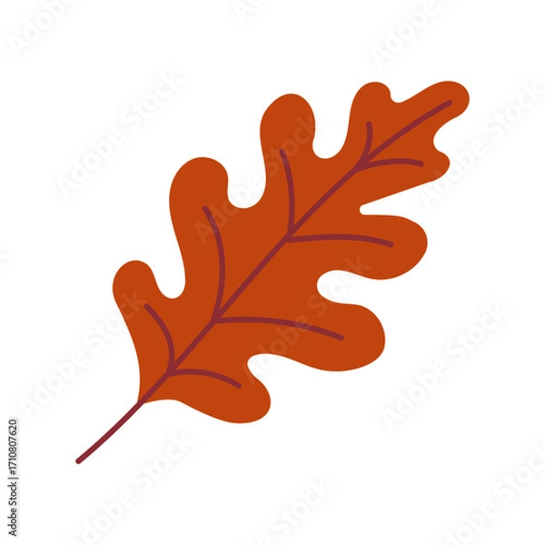 Fototapeta A leaf with a red stem