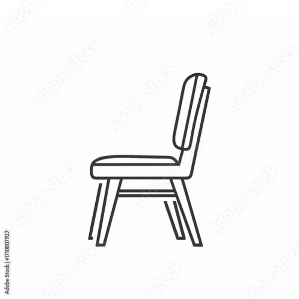 Fototapeta  Chair Icon,isolated on white background.generative ai