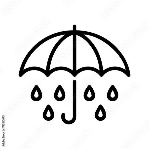 Fototapeta Stay Dry Symbol Design: Weatherproof Protection Icon for Packaging, Shipping, and Storage, Ensuring Safety in Rainy Conditions, Keep Dry Graphic Element