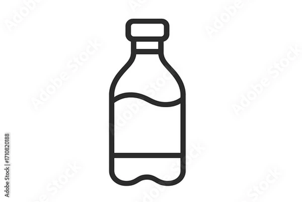 Fototapeta Plastic bottle line icon. Water, soda, beverage packaging. Liquid container vector symbol. Ecology and recycling concept. Environmental pollution, plastic waste illustration.