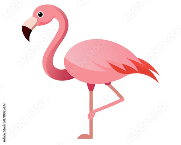 Obraz Pink flamingo  icon,Pink flamingo vector on white background