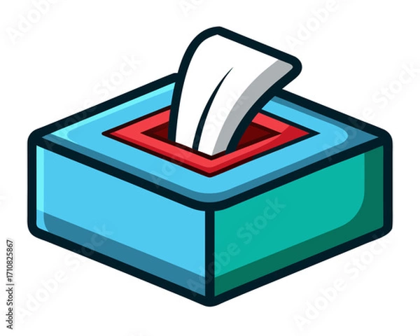 Obraz Tissue box vector icon,Tissue box  vector art white background