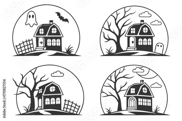 Fototapeta set of houses