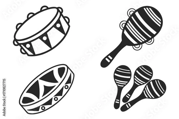 Fototapeta set of musical instruments