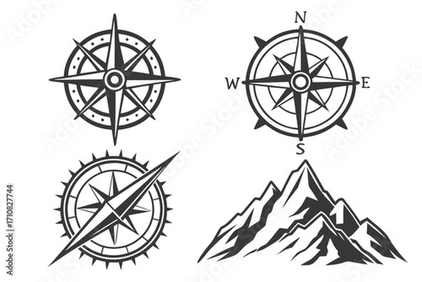 Fototapeta set of nautical elements