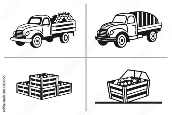 Obraz transportation icons set