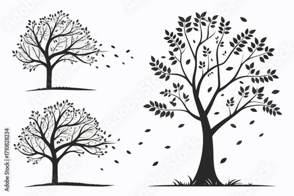 Fototapeta set of trees