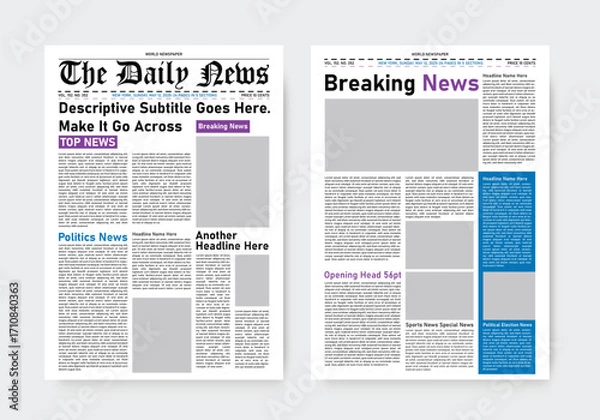 Fototapeta newspaper template