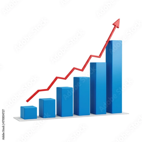 Fototapeta Gold Bar Graph:  Visualizing Business Growth & Financial Success