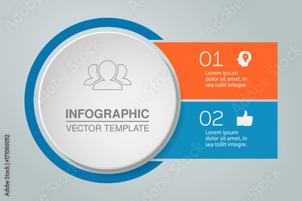 Fototapeta Vector infographic template for diagram, graph, presentation, chart, business concept with 2 options.
