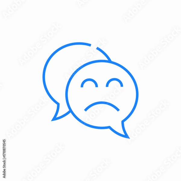 Fototapeta sad speech bubble icon sign vector