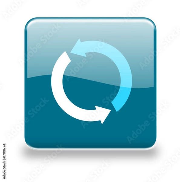 Fototapeta Button Refresh taubenblau