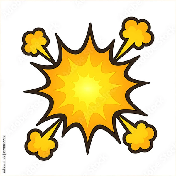 Obraz Explosion comic book style burst of energy isolated on transparent background