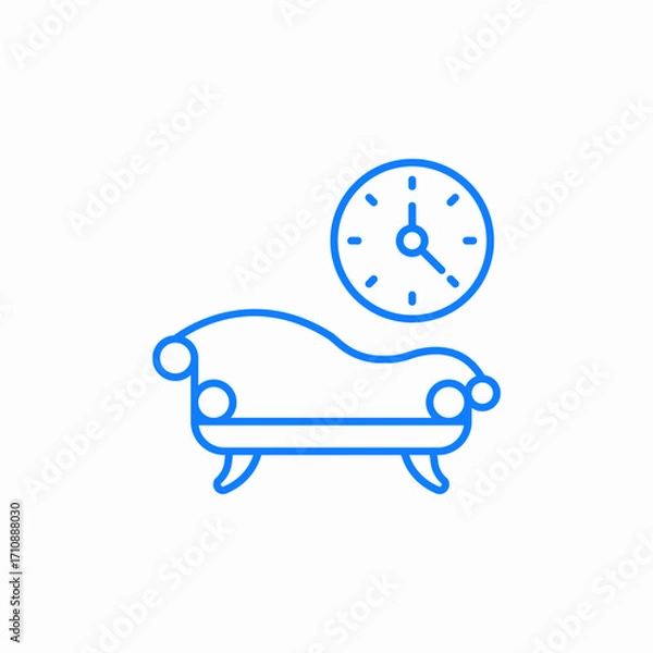Fototapeta living room sofa clock icon sign vector
