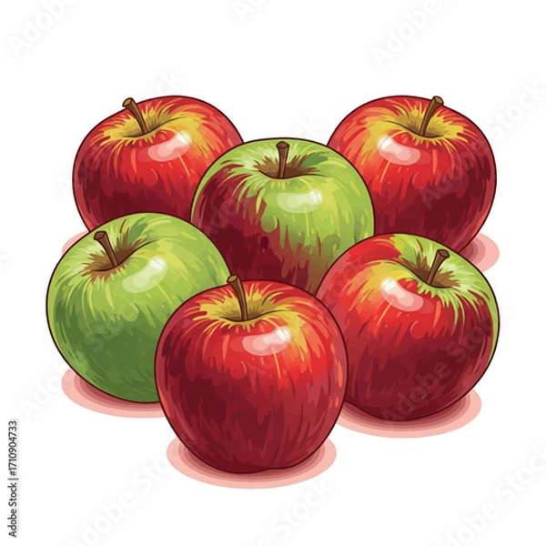 Obraz drawing, fruit, illustration, food, vector, organic, design, leaf, apple, summer, art, fresh, healthy, set, graphic, isolated, vegetarian, vitamin, sketch, icon, nature, diet, collection, drawn, line,
