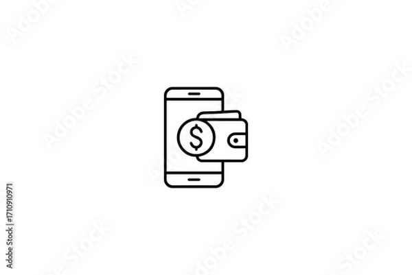 Obraz Digital Wallet Transfer Line Icon