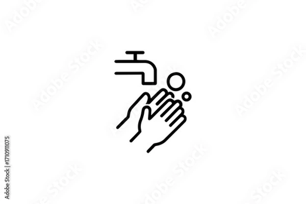 Obraz Clean Hands Safety Line Icon