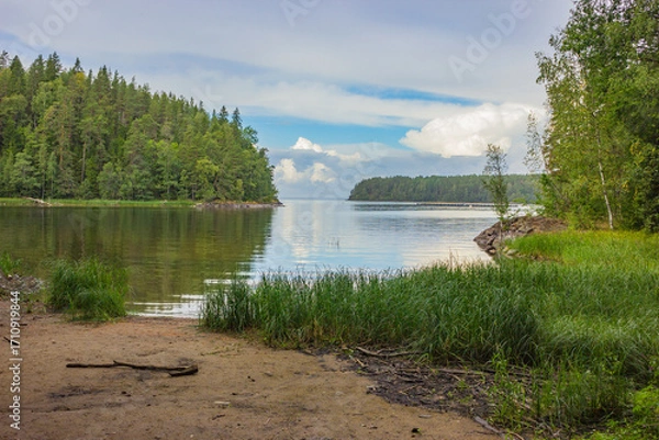 Obraz A wonderful summer landscape in northwestern Russia, the Valaam Archipelago