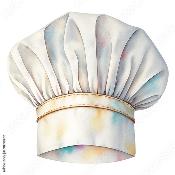 Fototapeta Classic chef hat illustration symbolizing culinary expertise on a blank background for design use