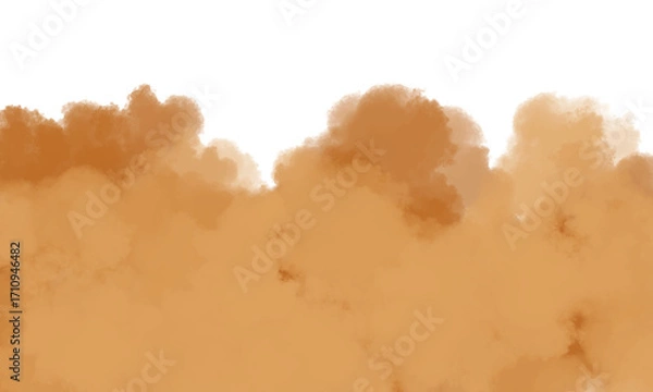 Fototapeta Brown watercolor cloud effect provides an abstract artistic background with soft edges and transparent qualities