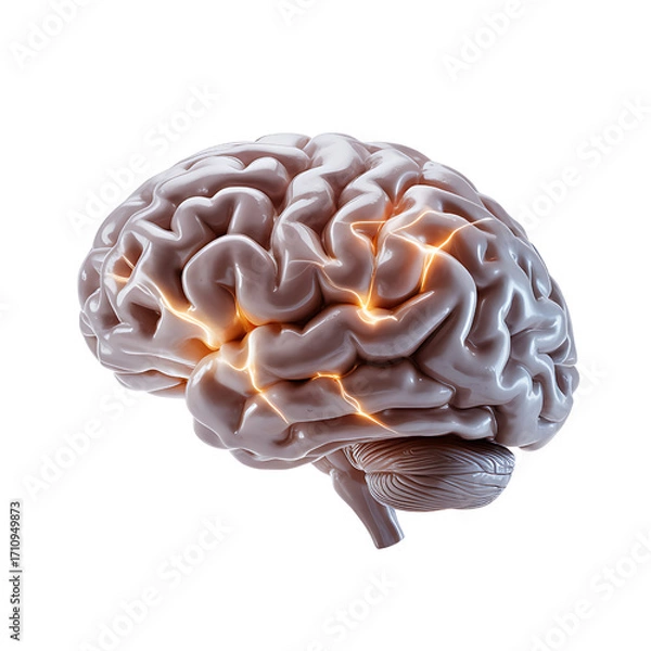 Obraz 3D Human brain isolated on white background
