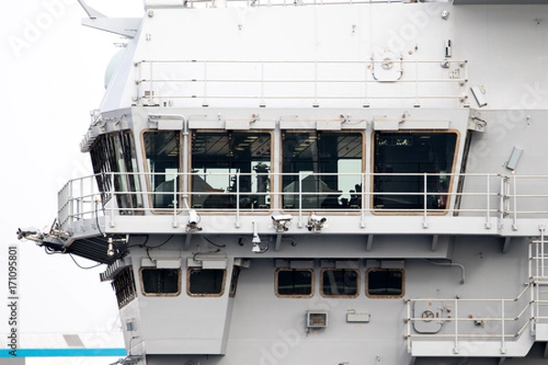 Fototapeta Aircraft Carrier in Port