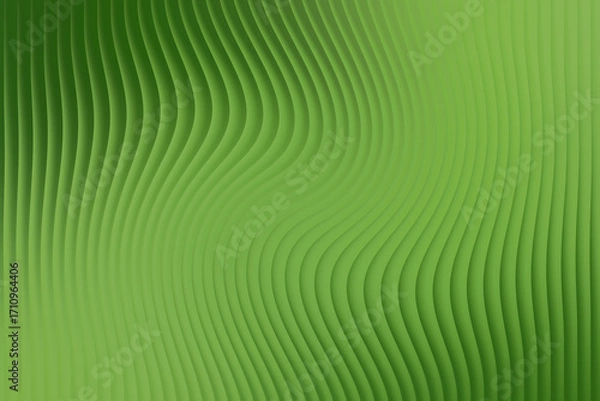 Fototapeta Abstract illustration of wavy lines forming a pattern in shades of green with a smooth gradient