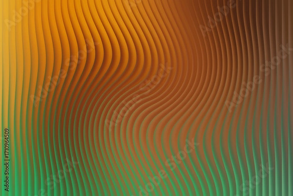 Fototapeta Abstract design featuring wavy lines in shades of orange, brown, and green creating a dynamic pattern