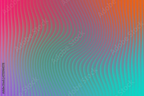 Fototapeta Gradient waves with vibrant hues of pink orange and teal creating a mesmerizing abstract design