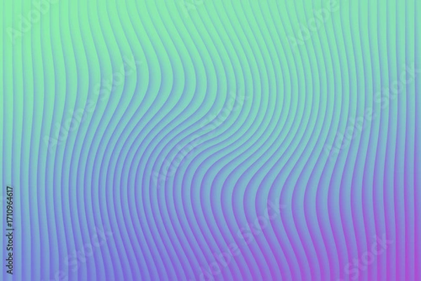 Fototapeta Abstract design with wavy lines in shades of green blue and violet creating a smooth and flowing effect