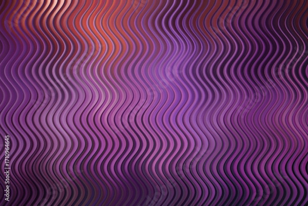 Fototapeta Wavy lines in shades of purple and orange creating a textured abstract visual effect with a smooth gradient