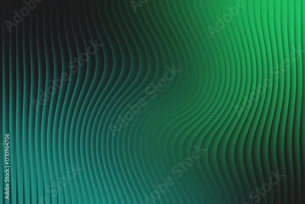 Fototapeta Abstract gradient with layered waves in shades of green and teal creating a dynamic visual effect
