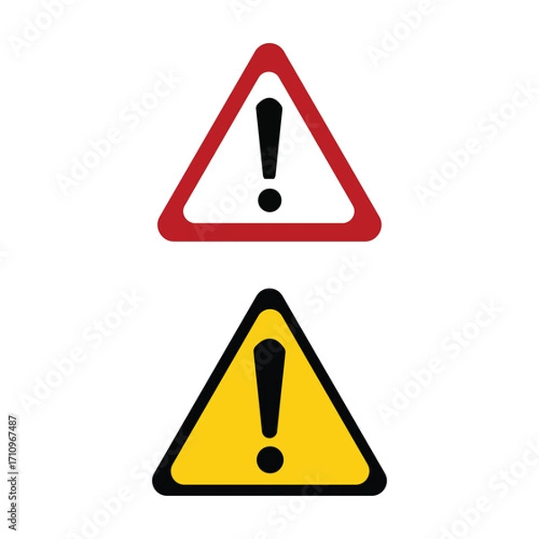 Fototapeta Versatile warning icon design with multiple color options and clear typography