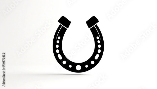 Fototapeta horseshoe icon, black silhouette vector 1