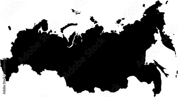 Obraz Russia contry Map illustration black