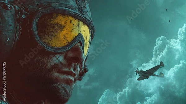 Obraz Pilot against the sky