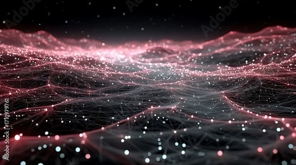 Fototapeta Planet view of futuristic city lights and communication high resolution image