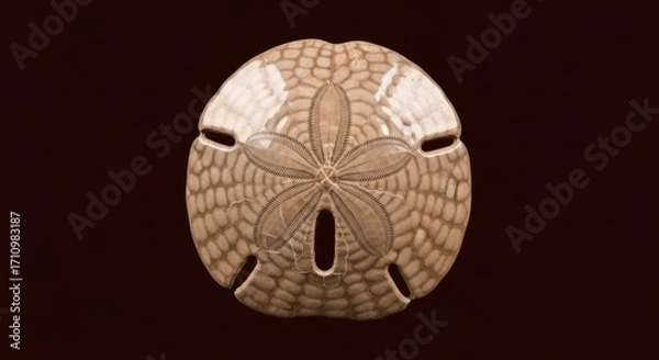 Fototapeta Close up of a sand dollar with intricate design