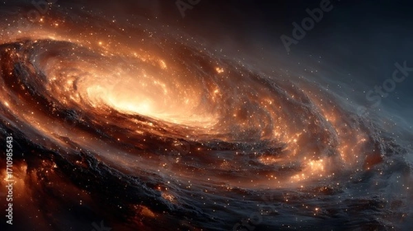 Fototapeta Stunning galaxy spiral glowing with cosmic energy high resolution image